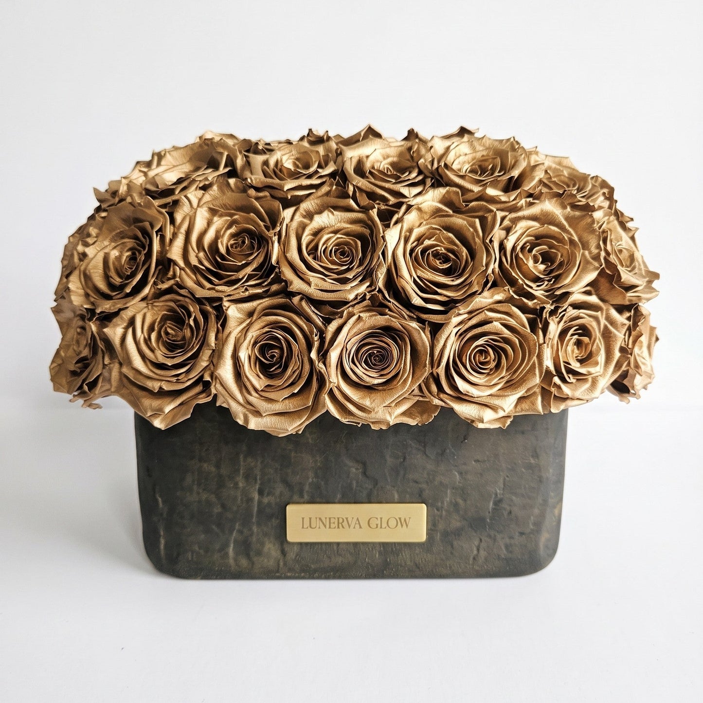 Black-Gold Oval Vase| White