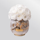 Premium White Marble Metal -Vase Infinity Rose | White |M