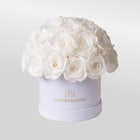 Premium White Velvet Round Mushroom Infinity -Flowerbox |White |S