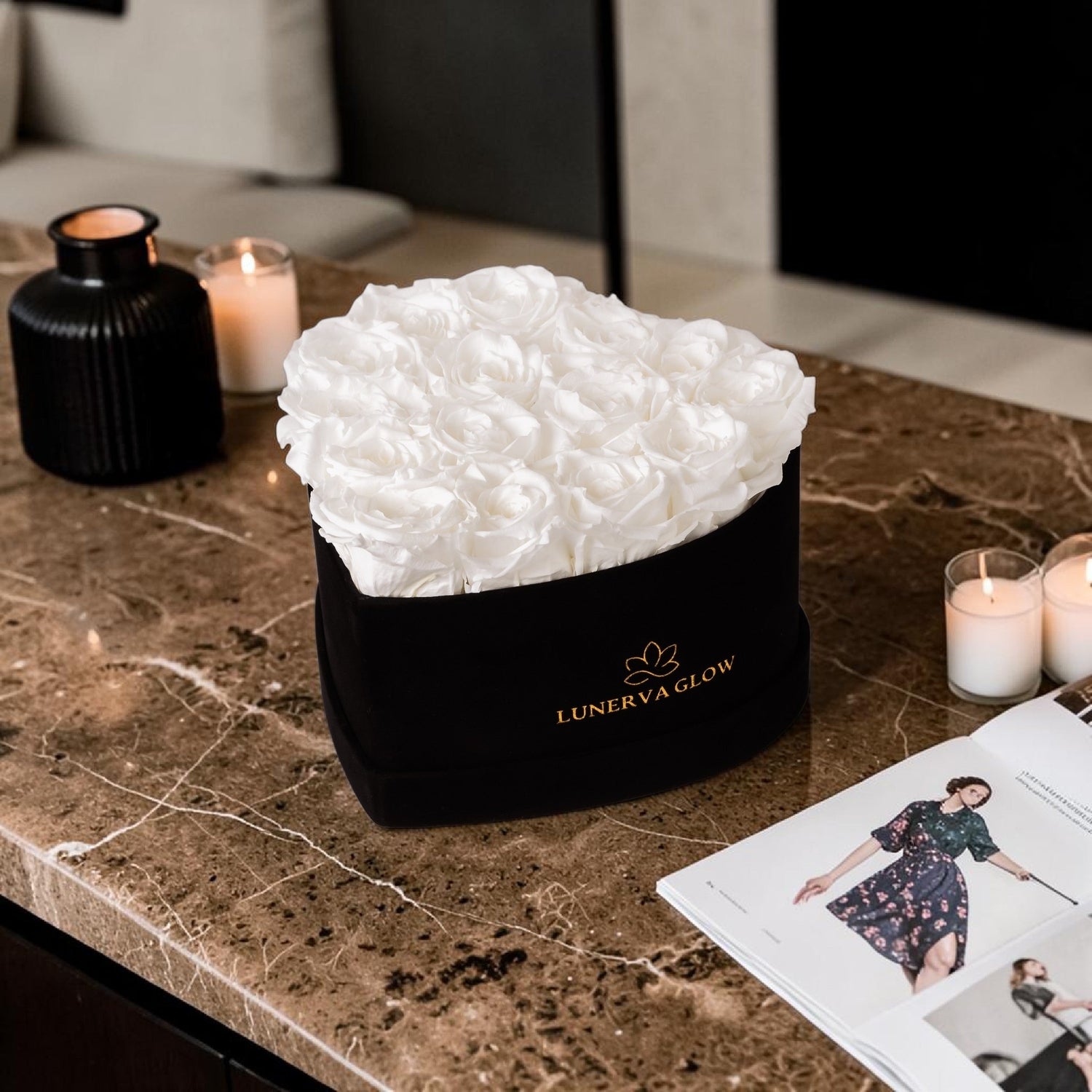 Infinity Herzbox aus Samt