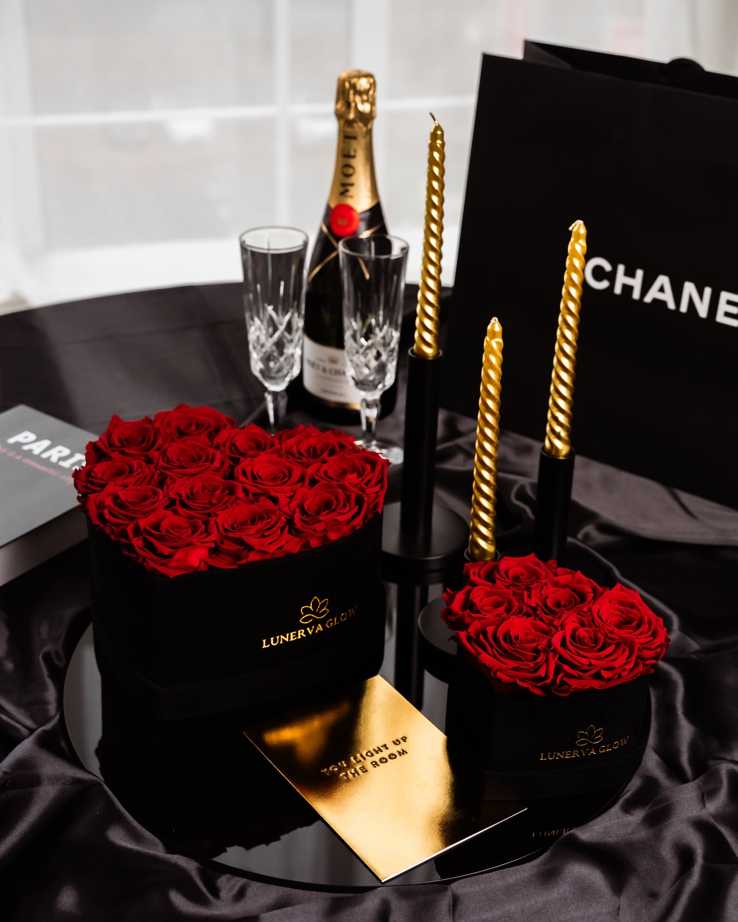 Samt Herz Infinity Blumenbox Kollektion