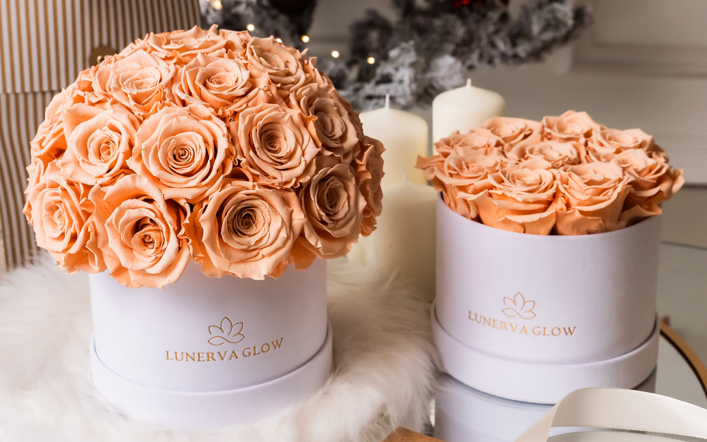 White Velvet Round Infinity -Flowerbox |Beige|S