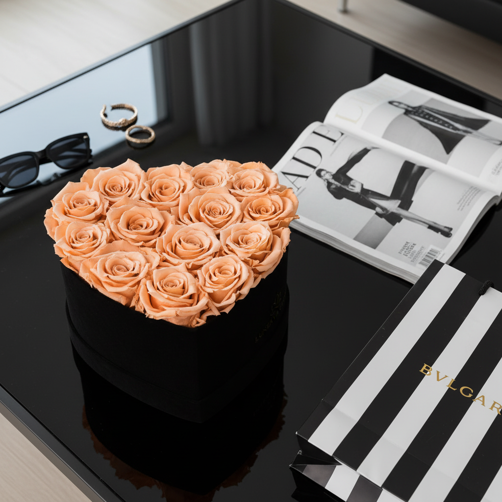 Black Velvet Heartbox |Peach|M