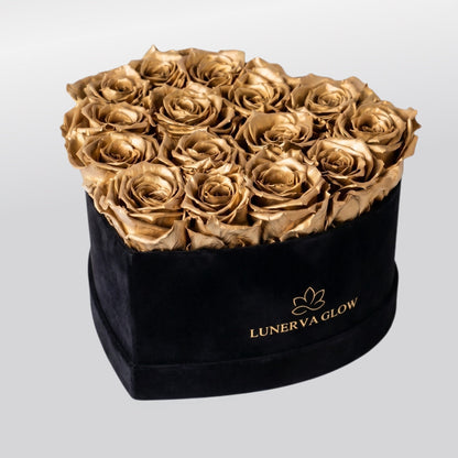 Black Velvet Heartbox |Gold