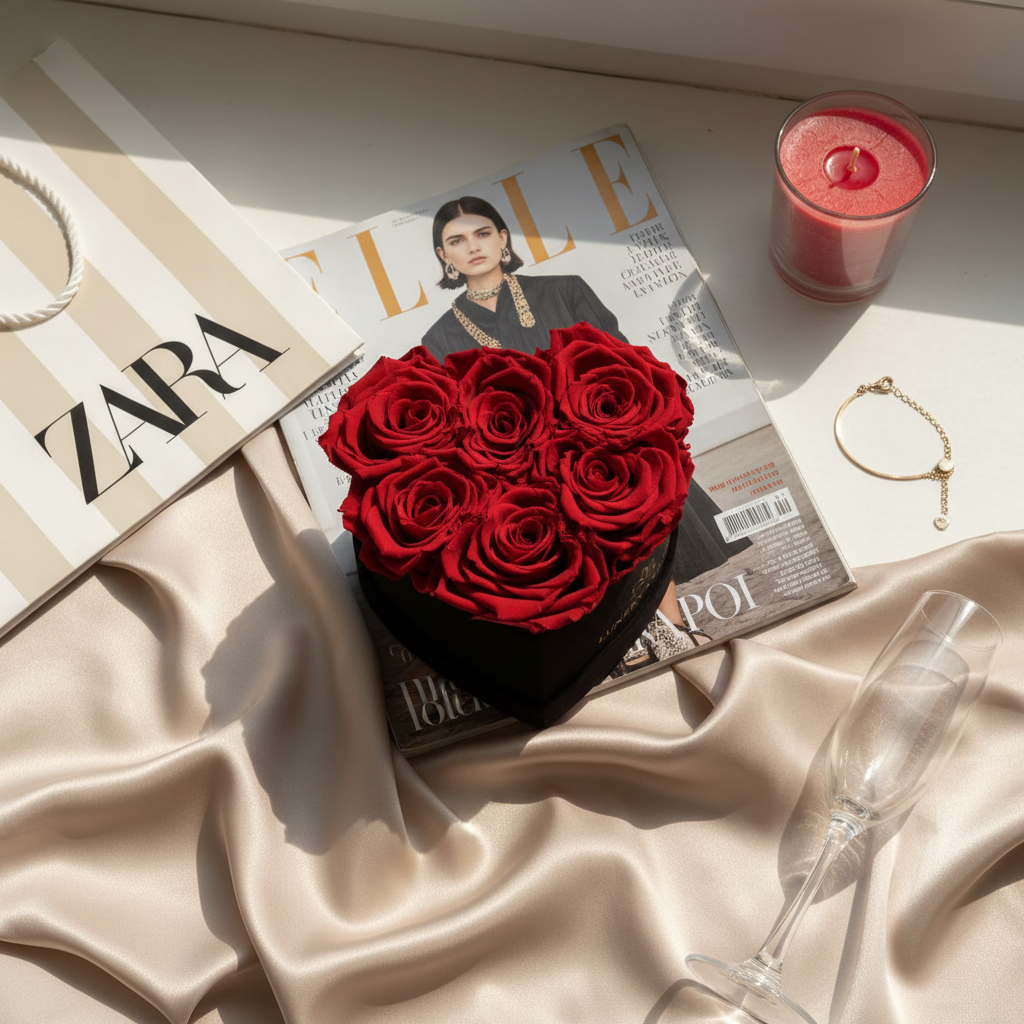 Black Velvet Heartbox |Red|S