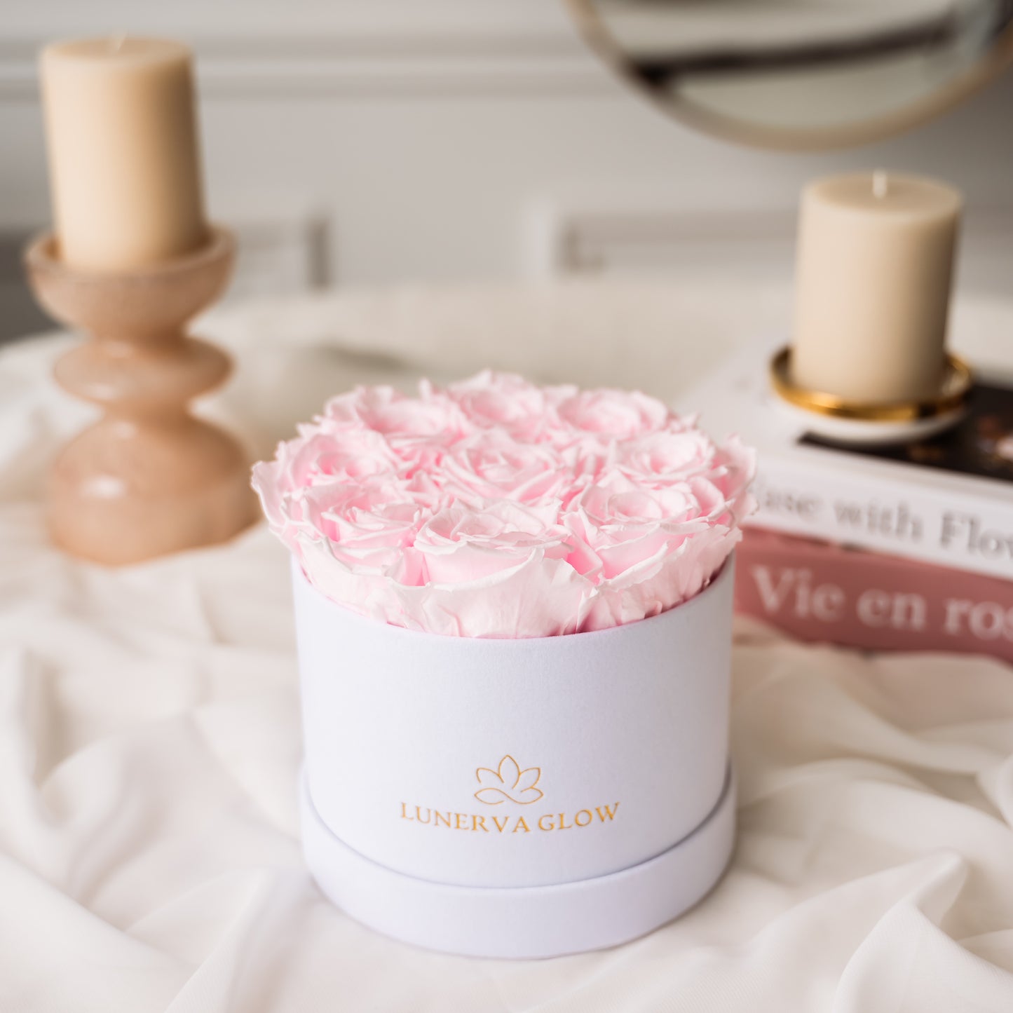 White Velvet Flowerbox |Bridalpink|S
