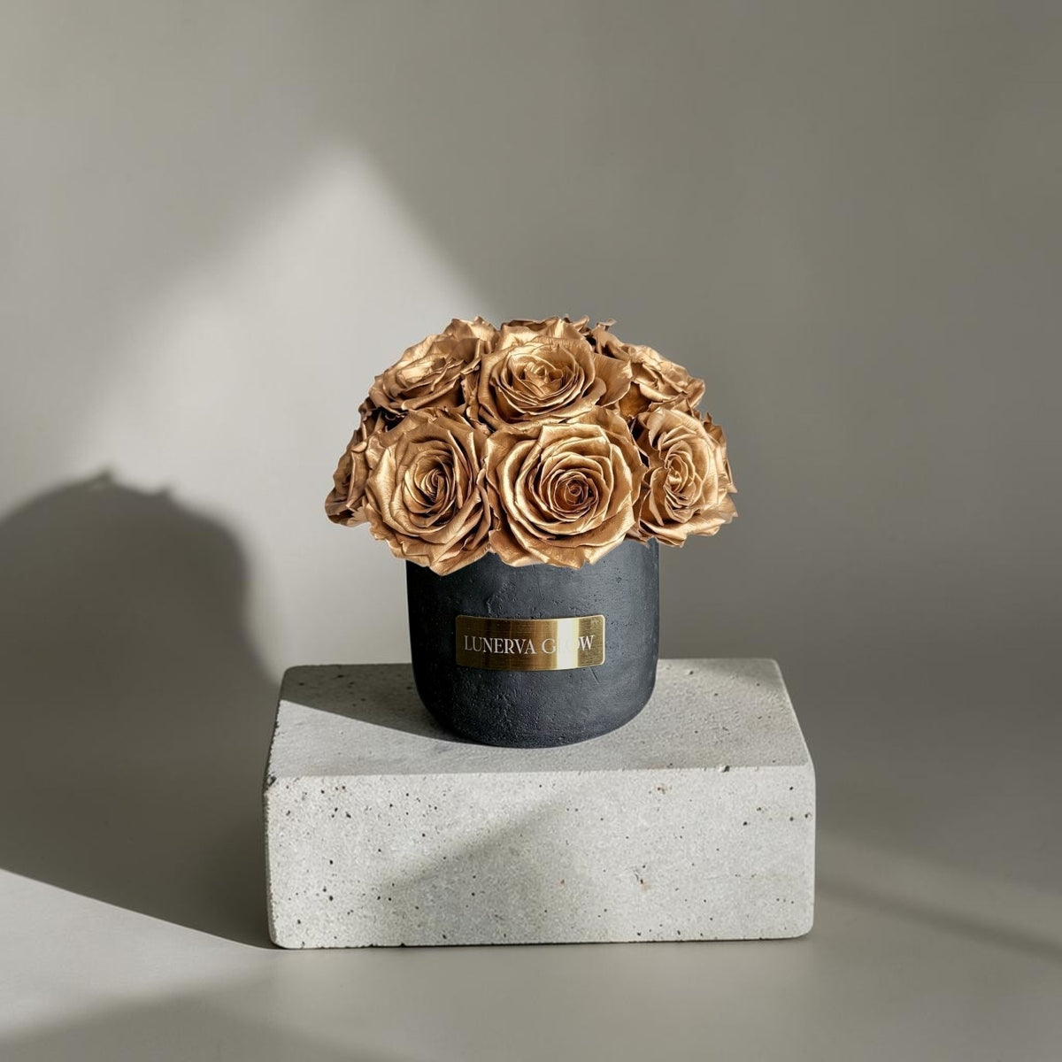 Black Solid Vase S | Metallic Gold
