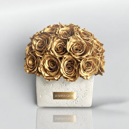 Beton Oval Vase XS|Metallic Gold