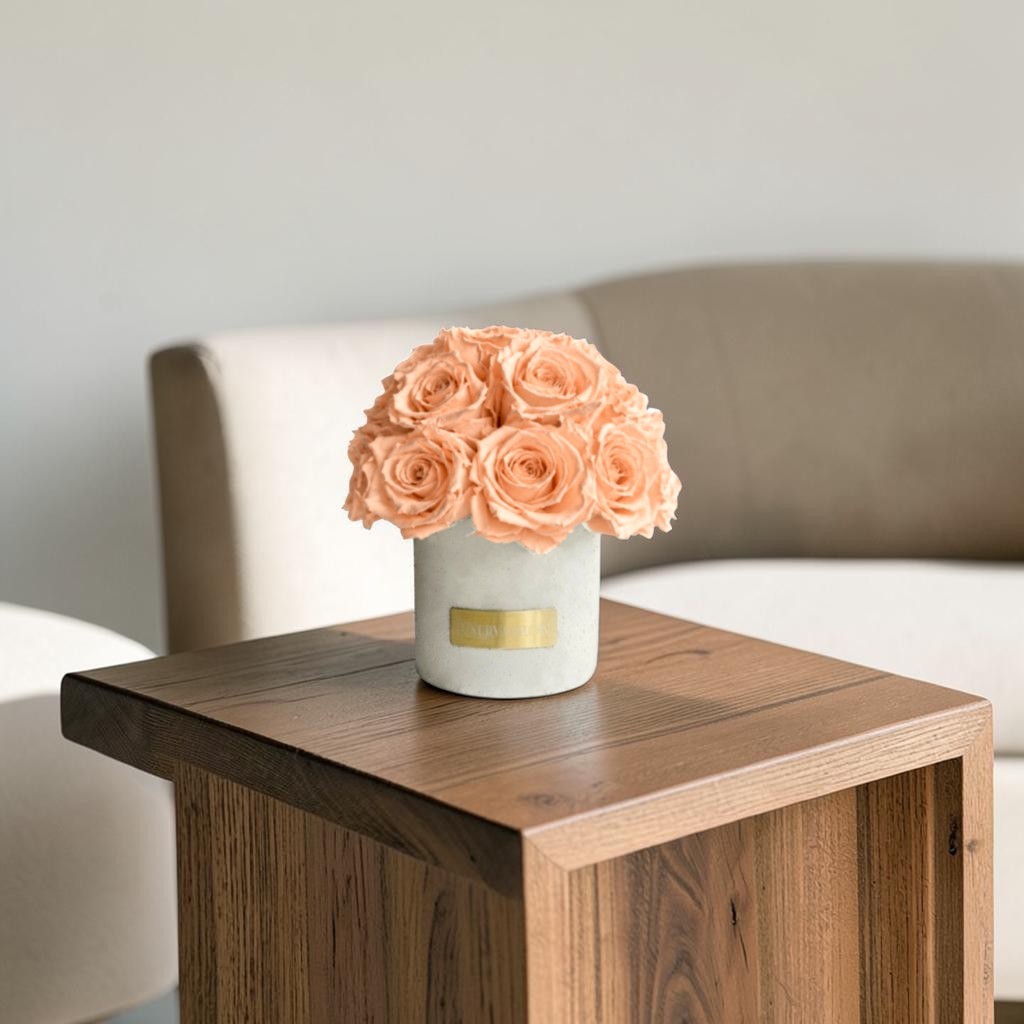 Gray Solid Beton Vase XS|Peach