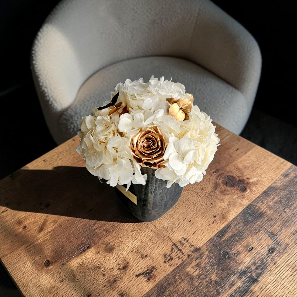 Square Hydrangea Mix S|Champagner