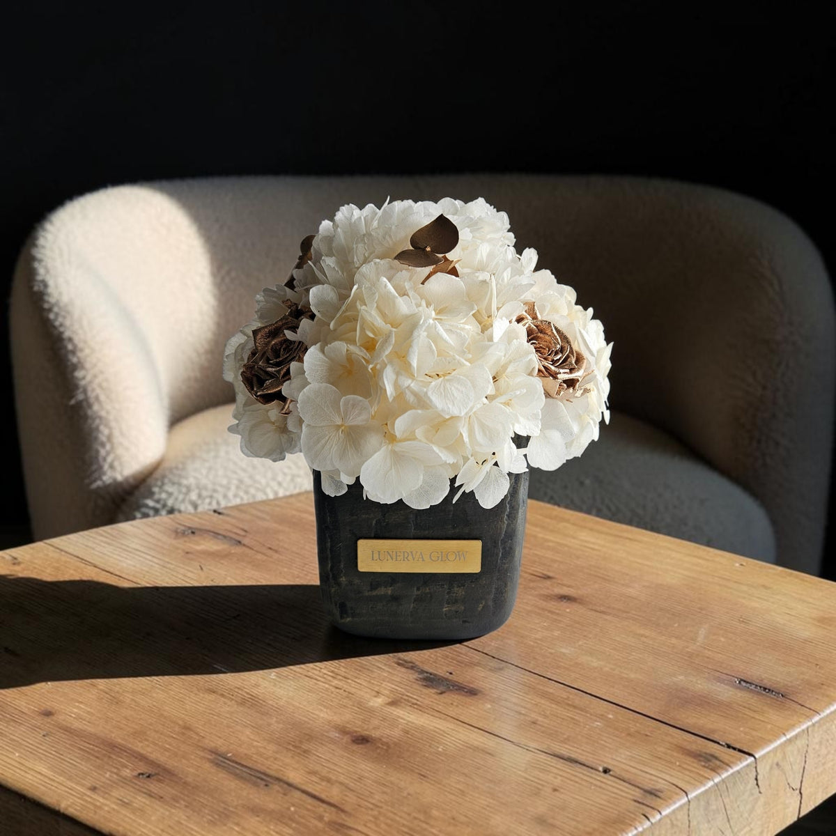 Square Hydrangea Mix S|Champagner