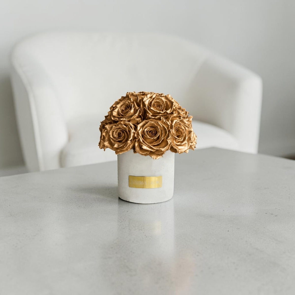 Gray Solid Beton Vase XS|Metallic Gold