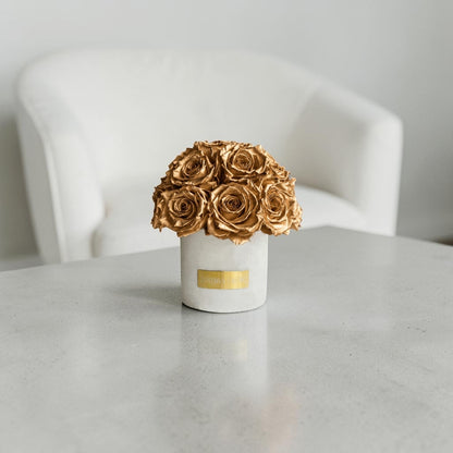Gray Solid Beton Vase XS|Metallic Gold