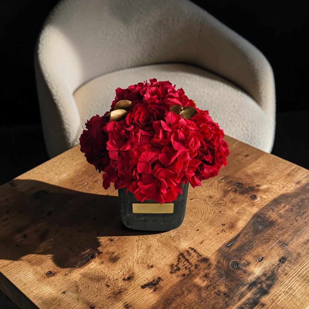 Square Hydrangea Mix S|Royal Red
