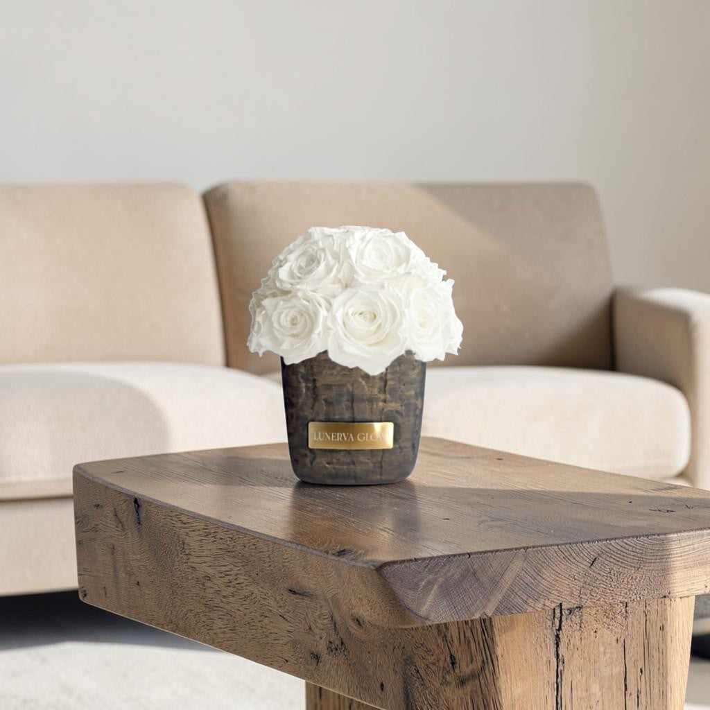 Square Solid Vase S|White