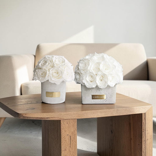 Beton Oval Vase XS|White