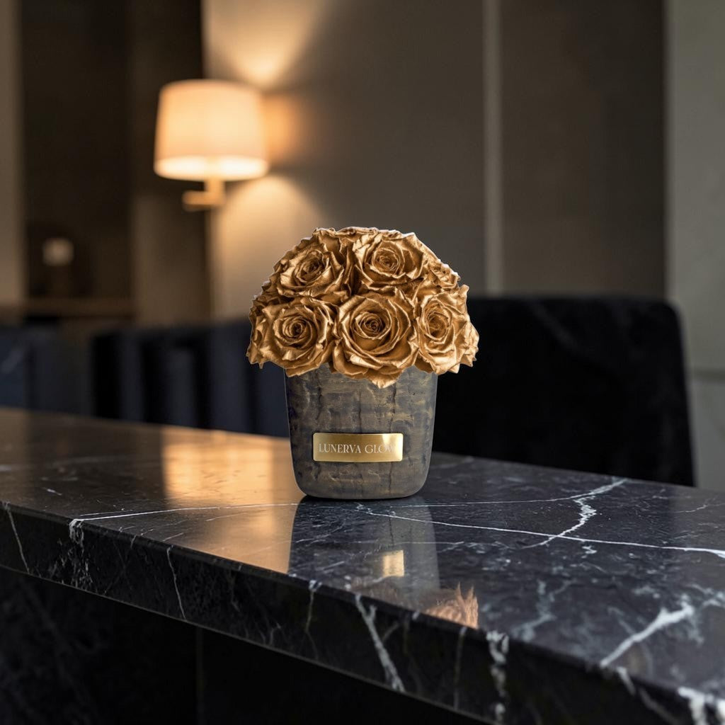 Square Solid Vase S| Metallic Gold