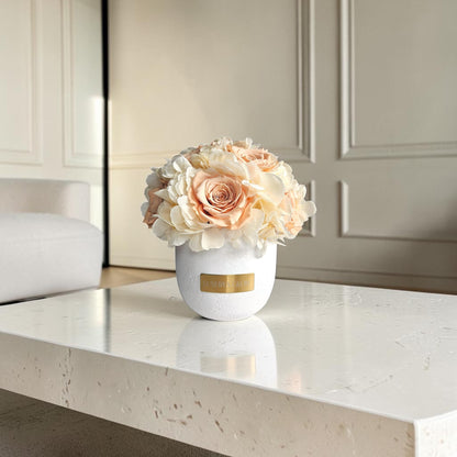 Solid Vase Hydrangea Mix |Nude