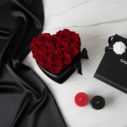 Black Velvet Heartbox |Red|M