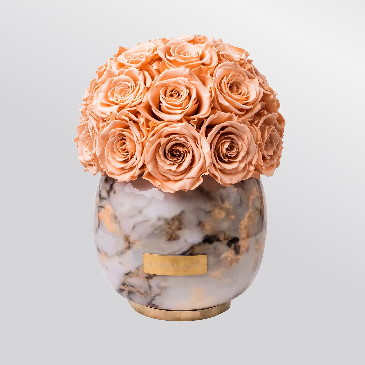 Premium White Marble Metal -Vase Infinity Rose | White |M