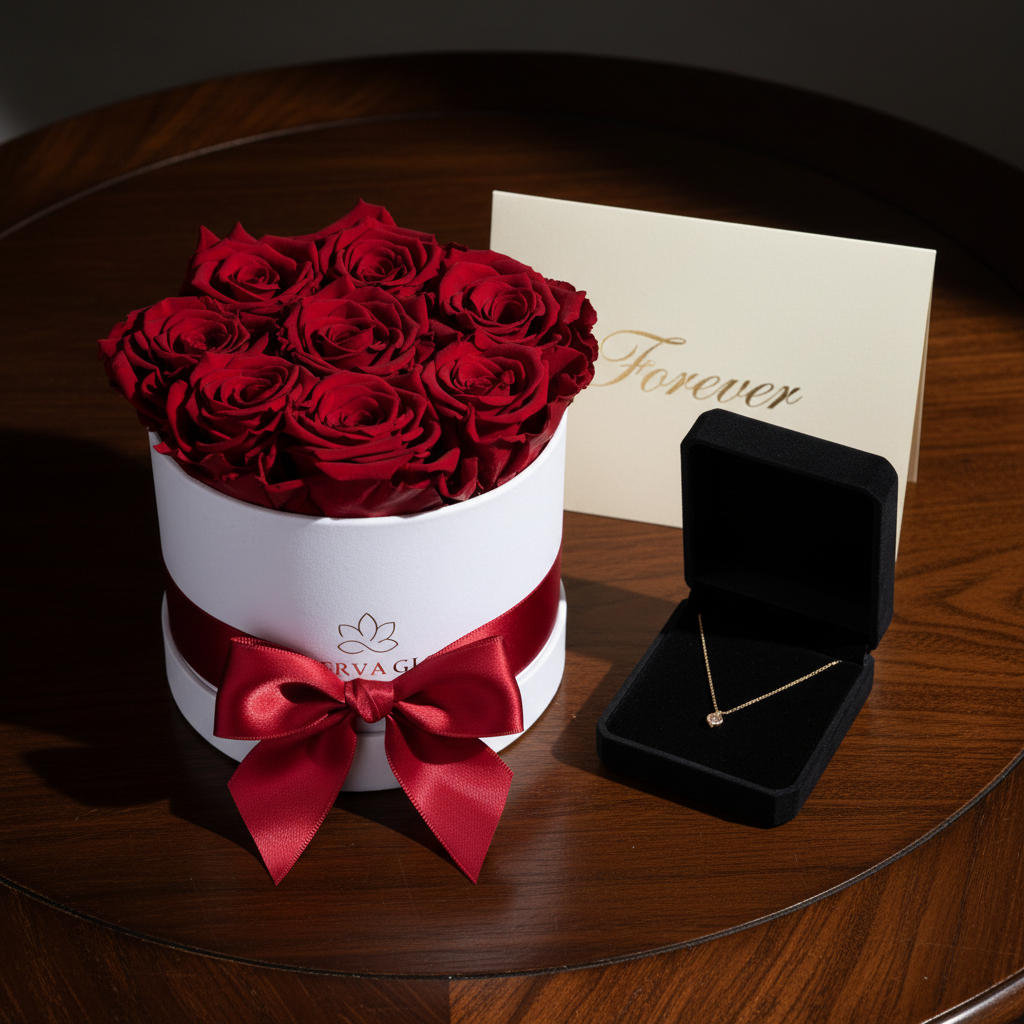 White Velvet Flowerbox |Red