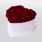 White Velvet Heart Infinity- Flowerbox |Red| M