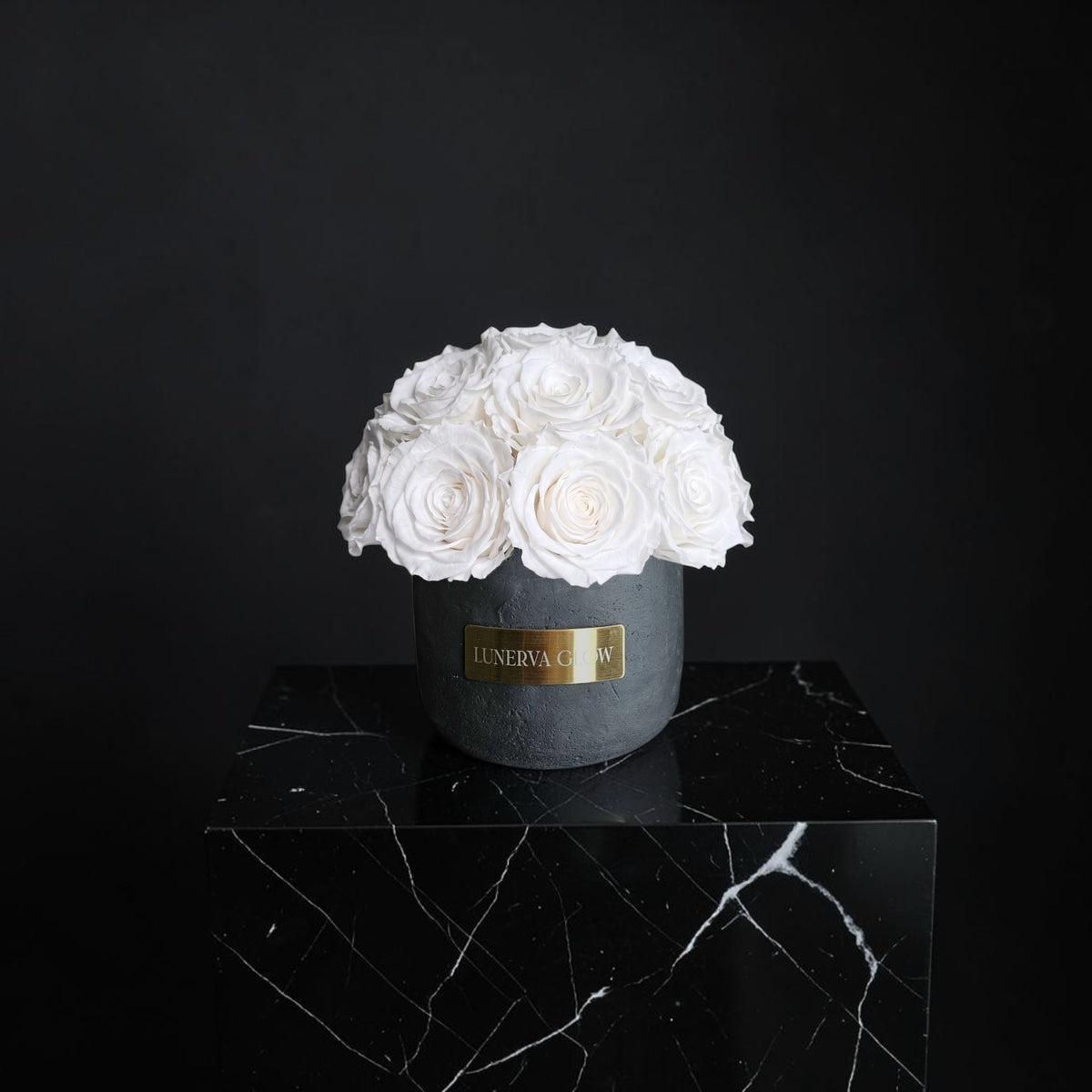 Black Solid Vase S | White