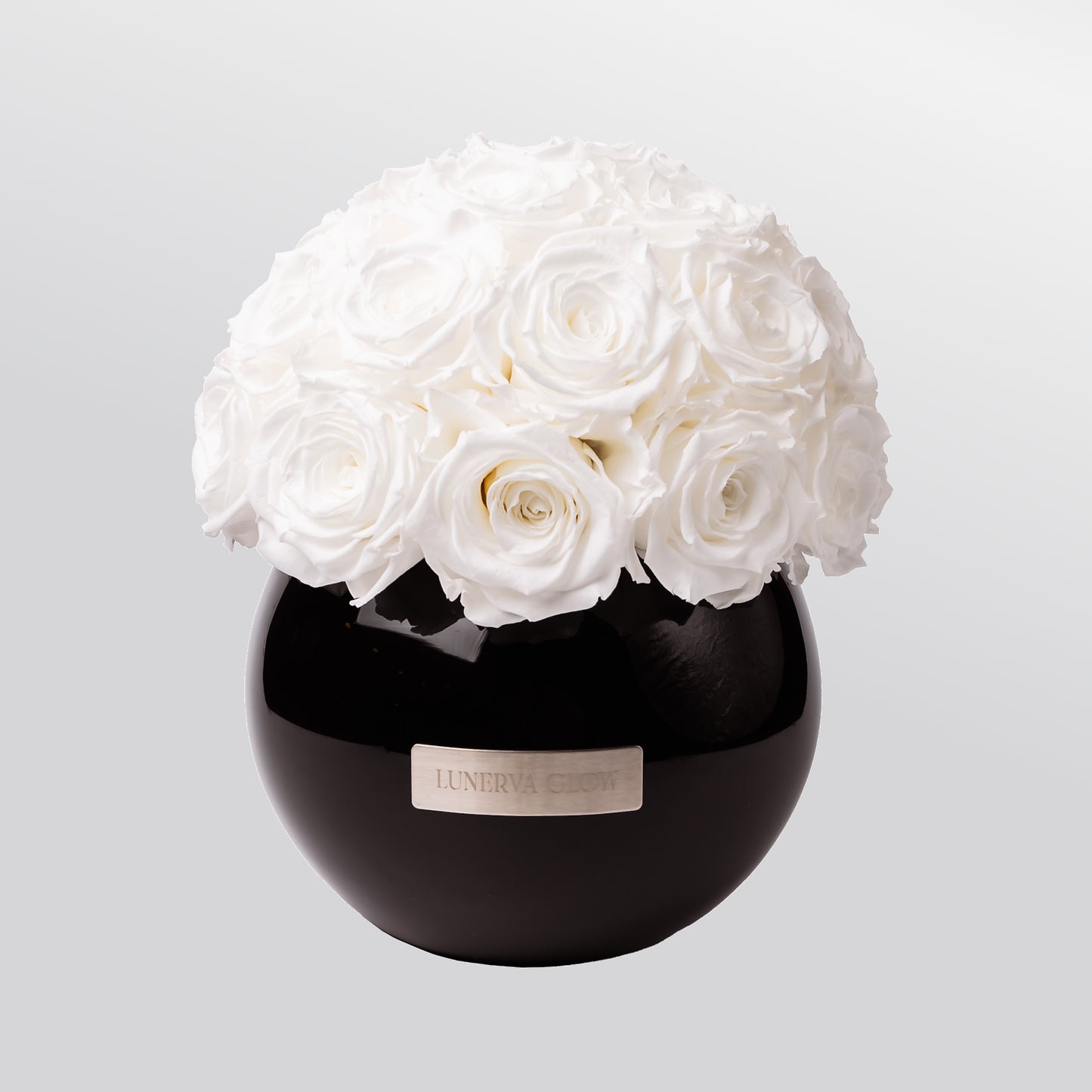 Black Glass -Vase Rund Infinity Flower |Beige|L