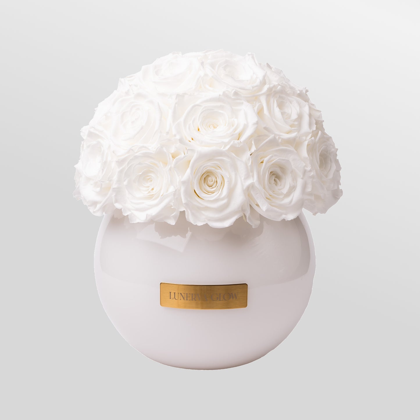 Black Glass -Vase Rund Infinity Flower |Beige|L