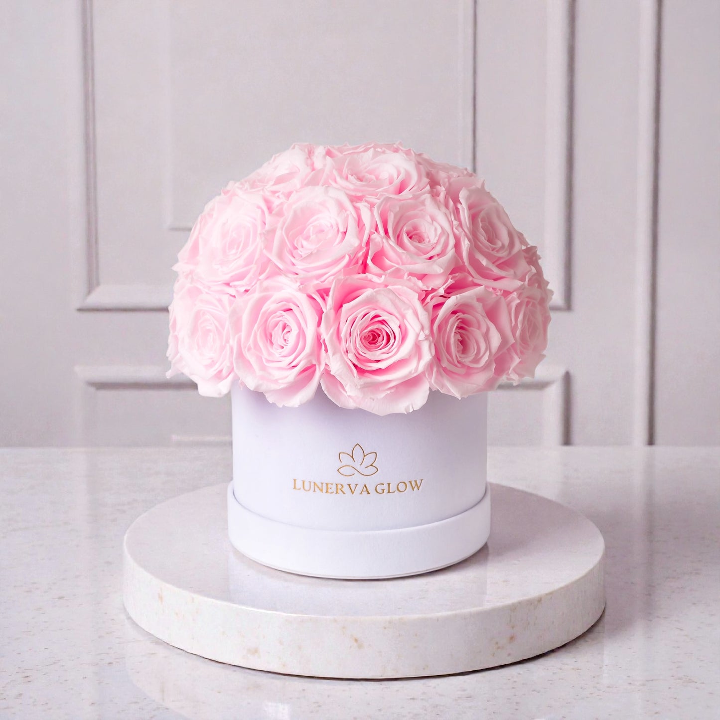 Bridalpink haltbare Rosen Kuppelförmig arrangiert | LUNERVA GLOW 