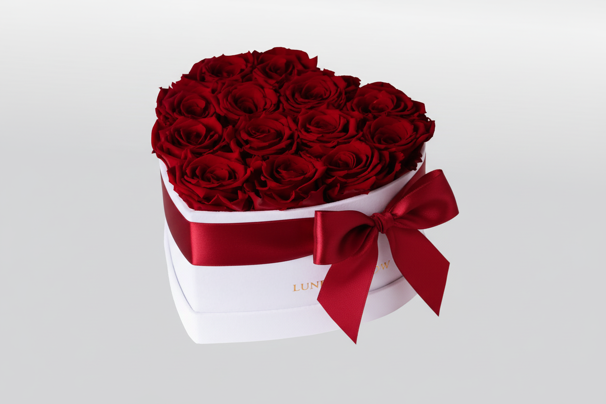 White Velvet Heartbox |Red|M