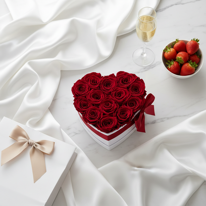 White Velvet Heartbox |Red|M