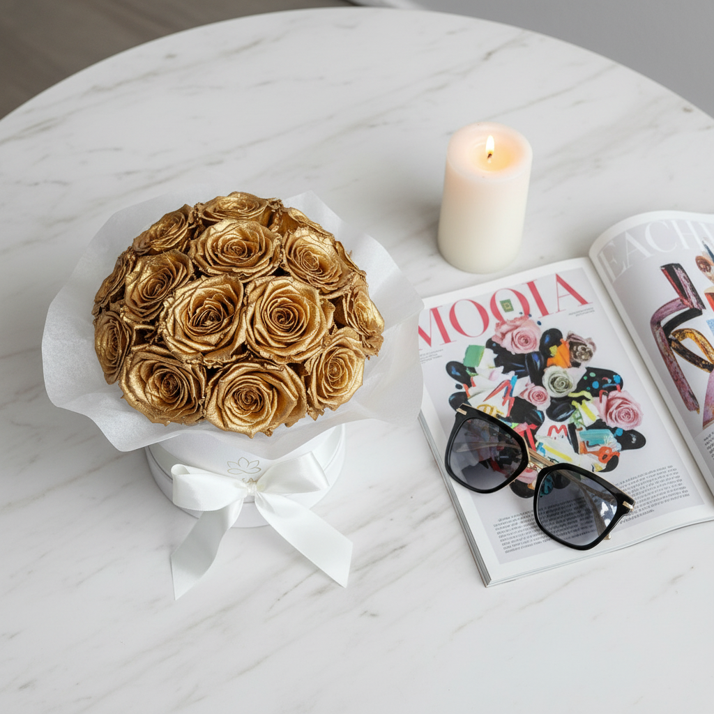 White Splendid Flowerbox| Gold