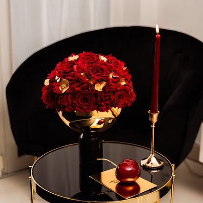 Marmor Bowl Vase mich echten haltbaren konservierten Blumen Mix ist ein luxuriöses Highlight für jeden Raum. Ein Dekorationsstück mit langlebiger Qualität | Lunerva Glow 
