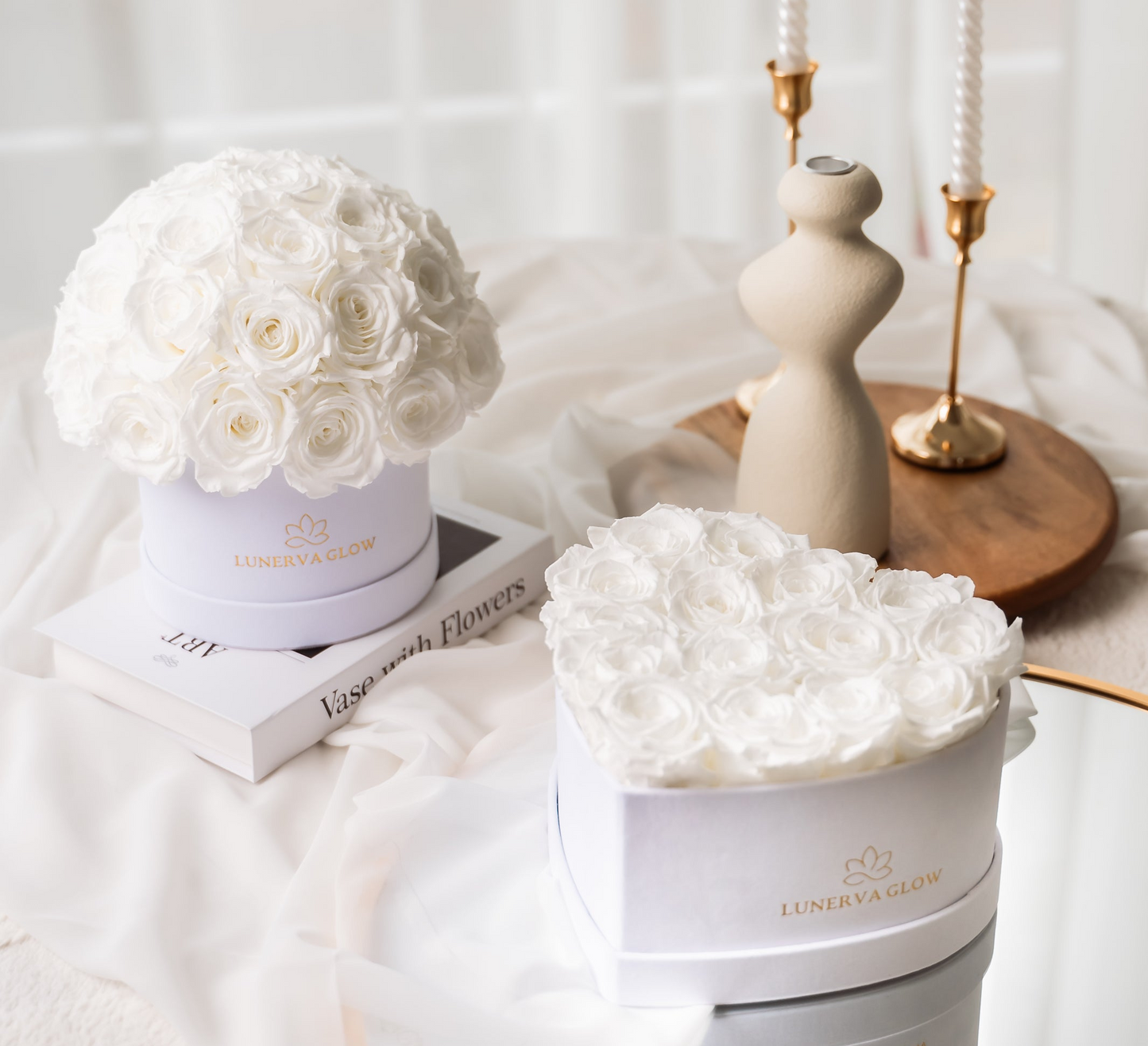 White Velvet Heartbox |White|M