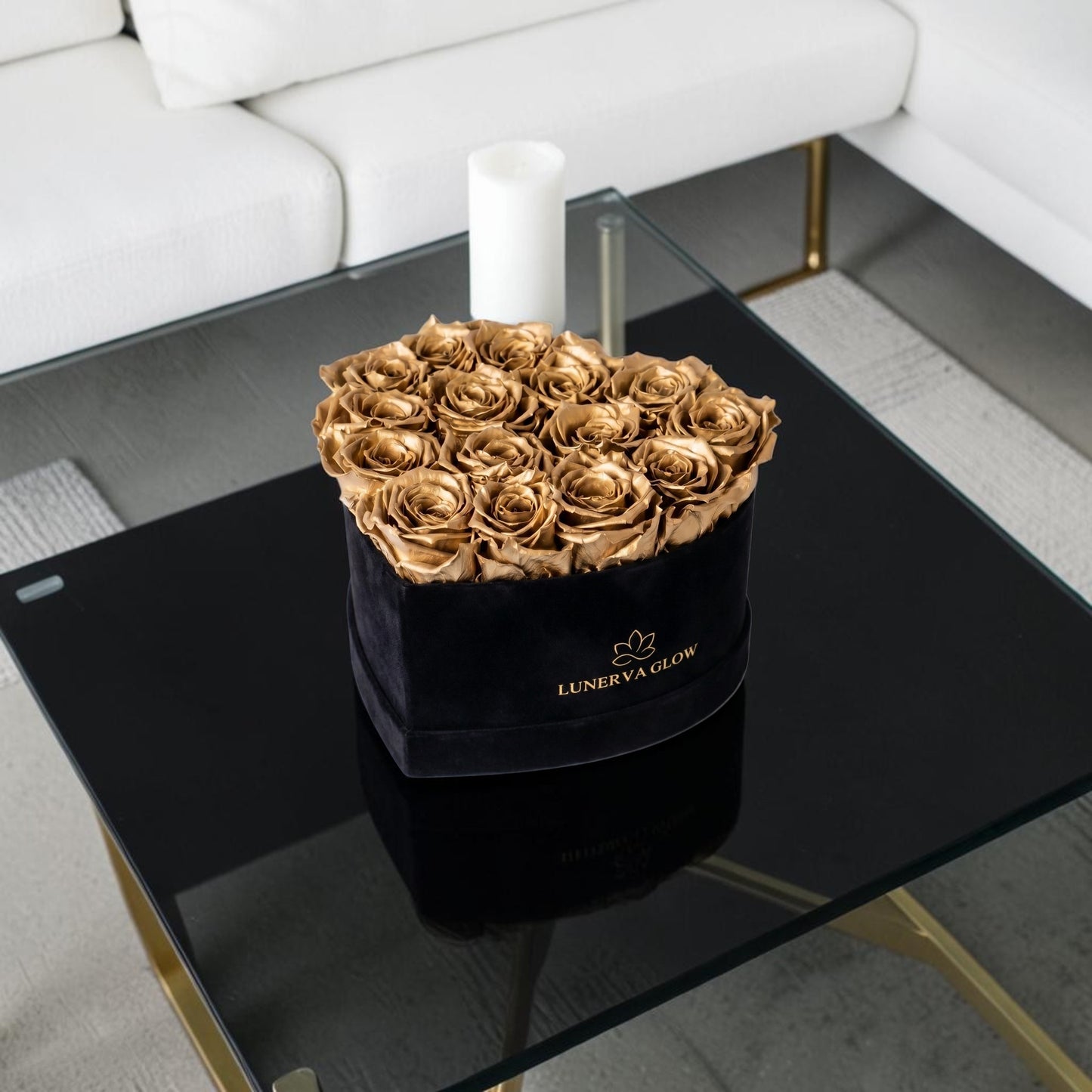 Black Velvet Heartbox |Gold