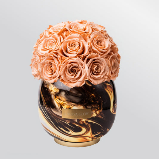 Black Metal Vase |Peach|M