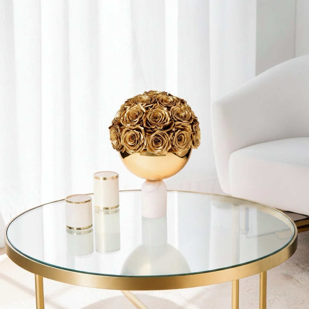 White Marble Bowl |Gold