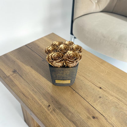 Square Vase Gold/Black| Gold