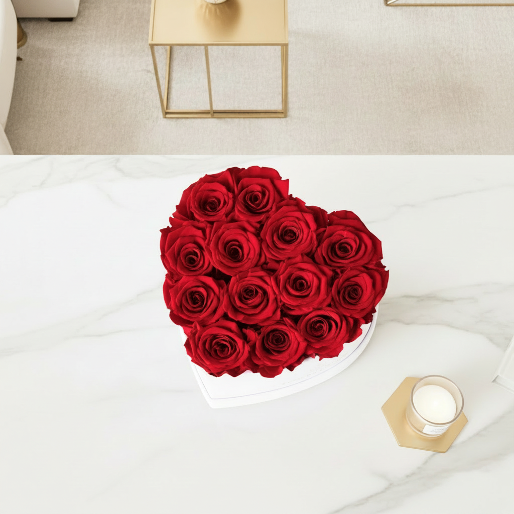 White Velvet Heartbox |Red|M