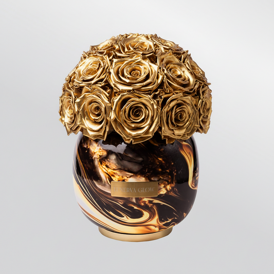Black Metal Vase |Gold