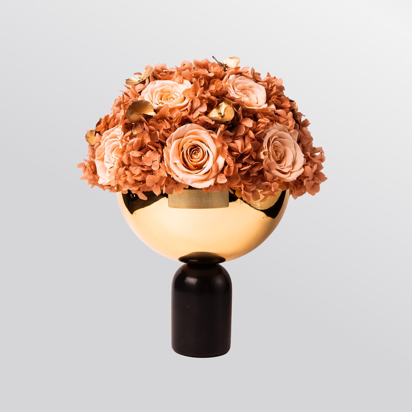 Moderne Vase aus Marmor mit konservierten Blumen Mix | LUNERVA GLOW 