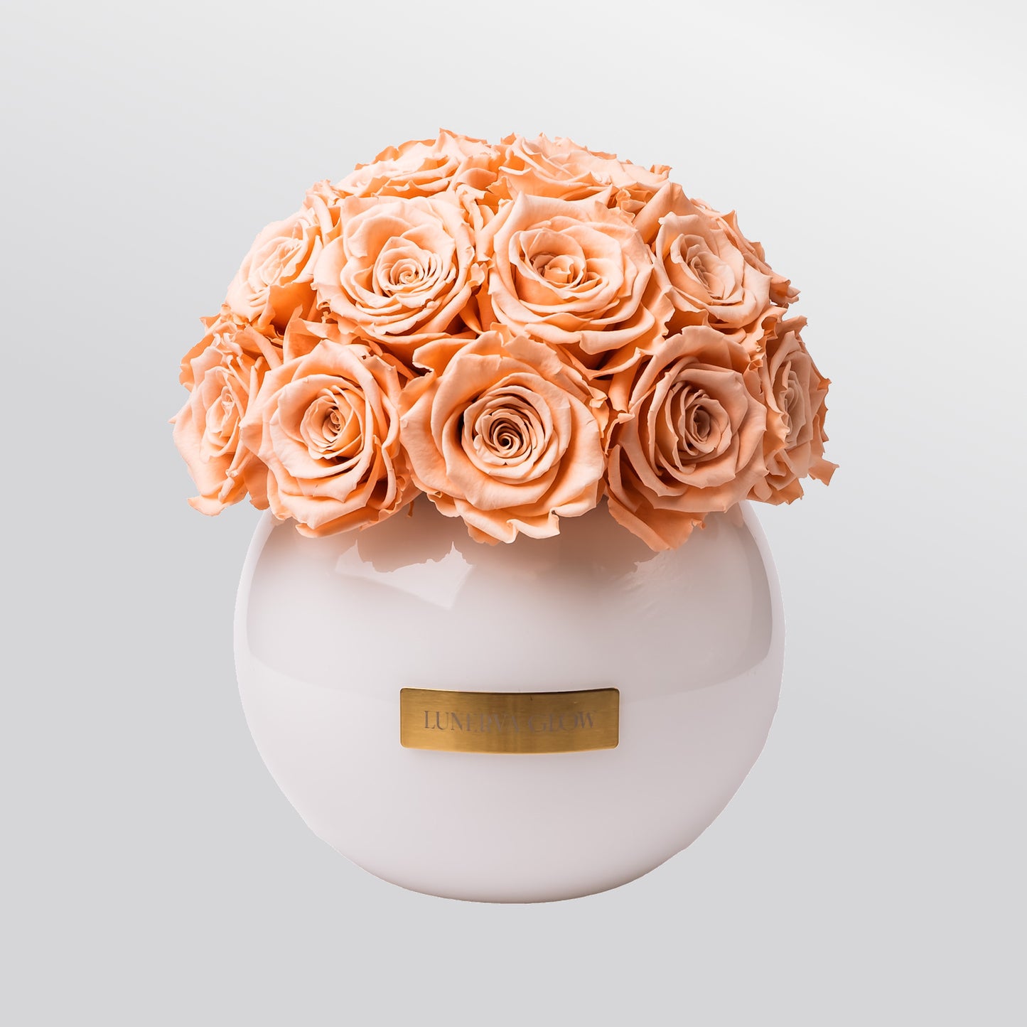 White Glass -Vase Rund Infinity Flower |Bridalpink | L